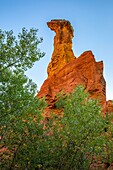 Fairy chimney, ochre quarries of the colorado provencal, regional nature park of the luberon, vaucluse, provence, france