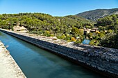 Carpentras canal above the sorgue, fontaine-de-vaucluse, france