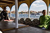 Taxi boat for crossing the nile, luxor, egypt, africa