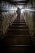 Steile Treppe zum Grab von Kagemni, Wesir während der Herrschaft von König Teti, Nekropole von Sakkara, Region Memphis, ehemalige Hauptstadt des alten Ägyptens, Kairo, Ägypten, Afrika