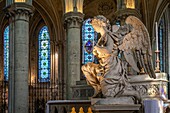 Einer der Engel des Chors in der Kathedrale Saint-Pierre von Lisieux, Pays d'Auge, Normandie, Frankreich