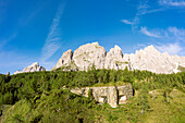 Während des Weltkriegs errichtete Sperrfestung am Passo di Monte Croce Comelico, Sextner Dolomiten, Venetien/Südtirol, Italien