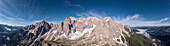 Luftaufnahme der Popera-Gruppe, Cima Undici, Sextner Rotwand, Passo di Monte Croce, Comelico / Sextner Dolomiten, Italien