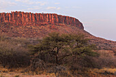 Waterberg Plateau Naturpark bei Sonnenuntergang, Otjiwarongo, Namibia, Südliches Afrika