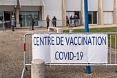 Covid 19 vaccination center, gymnasium, les sables d'olonne, vendee, pays de loire, france, europe