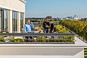 Attractiveness, tech enterprise, offices' terrace and disneyland, chessy, val d'europe, marne la vallee, seine et marne (77), france, europe