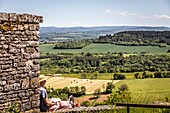 View from the village and eternal hill of vezelay, (89) yonne, bourgundy, france