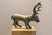 Stag made from lost-wax casting, archaeology museum, jublains, (53) mayenne, pays de la loire