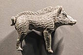 Bronze boar, archaeology museum, jublains, (53) mayenne, pays de la loire