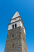 Tower of the Parish Church of St. Maurus, Isola, Slovenia.