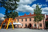 Cafe Sirius is located in the courtyard of the Turku Main Library by the Aura River in Turku Finland.