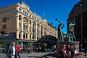 Three Smiths Statue, Aleksanterinkatu and Mannerheimintie streets, Helsinki, Etela Suomi Province, Finland, Europe