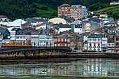 View of Viveiro village and Viveiro stuary and dwelling houses. Lugo, Galicia, Spain.