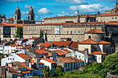 Old town and Cathedral of Santiago de Compostela at Praza do Obradoiro Santiago de Compostela A Coruña, Spain.