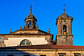 Back side of Church of San Pelayo de Sabugueria, built in 1840. French Way, Way of St. James. Sabugueria, Santiago de Compostela, A Coruña, Galicia, Spain, Europe