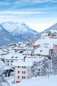 Vermiglio in winter season. Europe, Italy, Trentino Alto Adige, Sun Valley, Trento province, Vermiglio