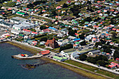 Aerial view of Stanley in the Falkland Islands. Stanley, Falkland Islands