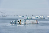 An iceberg field. Nordaustlandet, Svalbard, Norway