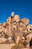 Eine Felsformation im Hidden Valley im Joshua Tree National Park. Joshua-Tree-Nationalpark, Kalifornien, USA