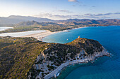 Landschaft von Porto Giunco, in der Nähe von Capo Carbonara und Villasimiius, Provinz Sud Sardegna, Sardinien, Italien.