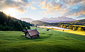 Geroldsee lake during sunrise, Bayern, Germany