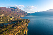 Coastal Road near Gardone Riviera, Lombardy, Garda Lake, Italy.