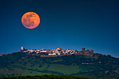 Full Moon rising over Monsaraz Castle, Portugal