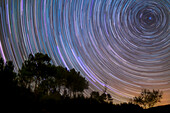 Star trails around Polaris, time lapse image
