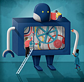 Robot school project, conceptual illustration