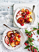 Roasted plums with rosewater