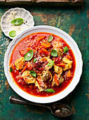 Summer minestrone with tortelloni