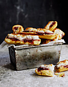 Raspberry and coconut slices