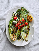 Chargrilled cos with capers dressing