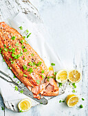 Barbecued ocean trout