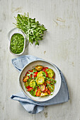 Potato salad with rocket pesto