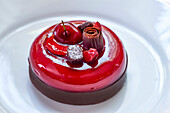 Cherry and chocolate tartlet