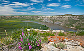 Missouri River from the top of Hole In The Wall rock formation; Upper Missouri River Breaks National Monument, Montana.