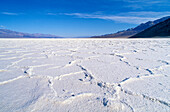 Salt flat formations in Badwater Basin, Death Valley National Park, California.