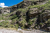 The Mitla Caves are located along the walls of semi-arid canyons of the Tlacolula Valley near Oaxaca, Mexico.