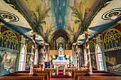 Interior of Saint Benedict's Catholic Church, the "Painted Church", Honaunau, South Kona, Big Island of Hawaii.