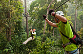 Jungle Flight zip line and forest canopy tour; Chiang Mai, Thailand.; Chiang Mai, Thailand.