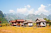 Bamboo Hut Accommodation at Vang Vieng, Laos