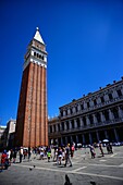 The Campanile di San Marco (St. Mark's bell tower) in Piazza San Marco, Venice, Italy
