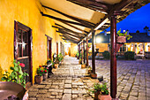 Courtyard at the Inca Hacienda San Agustin de Callo, luxury boutique hotel near Cotopaxi National Park, Ecuador, South America