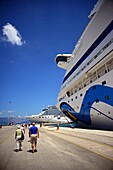 Luxurious cruise ships in Corfu, Greece