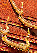 Roof detail at Wat Chetawan Buddhist temple in Chiang Mai, Thailand.