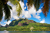 Hanse explorer private cruise anchored in Moorea, French Polynesia, Society Islands, South Pacific.