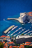 Views of the Old Port of Dubrovnik from above, Croatia