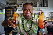 Cocktails in the bar restaurant Malolo Island Resort and Likuliku Resort, Mamanucas island group Fiji