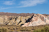 Colorful geologic formations at the Hill of Seven Colors near Calingasta, San Juan Province, Argentina.